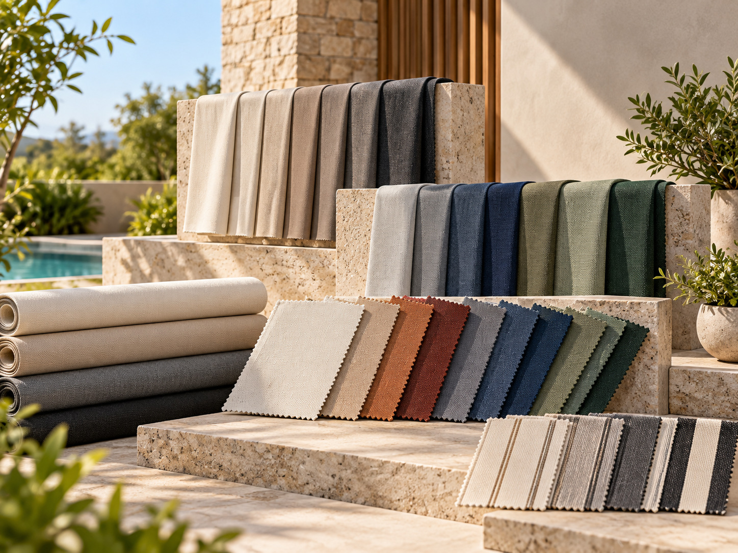 Amostras de cores de lona disponíveis